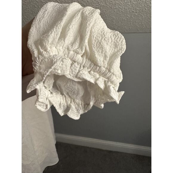 NWT Max Studio Smocked Tie Front Long Sleeve Blouse Ecru Ivory Sz Large $98 - Picture 8 of 9